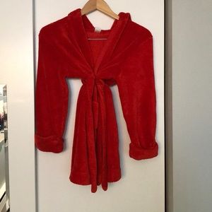 red furry robe